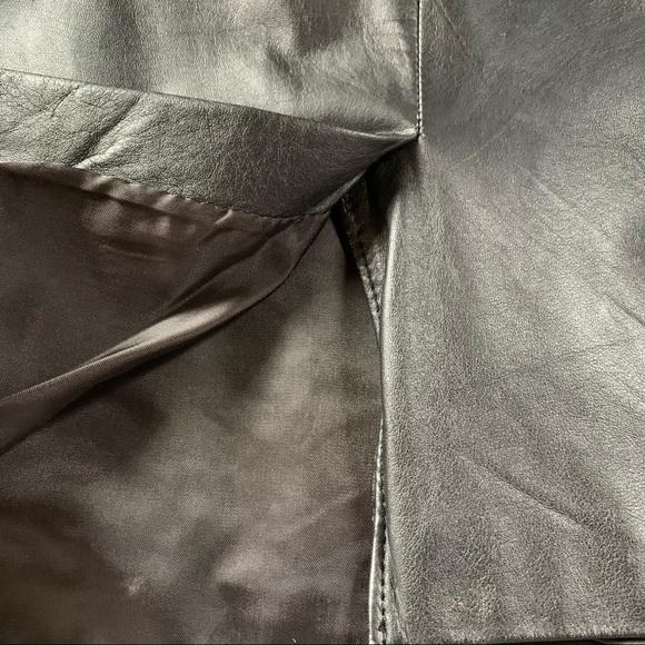 Vintage Nordstrom Leather Skirt Black BP Brass Plum Small Short Pencil - Picture 5 of 6